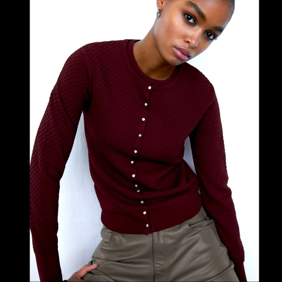 ZARA S Jewel button cardigan - Picture 6 of 9